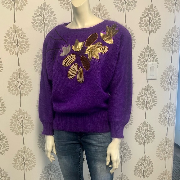 Fredo Sweaters - Fredo Vintage 80's Mohair blend knit sweater shoulder pads with Tags